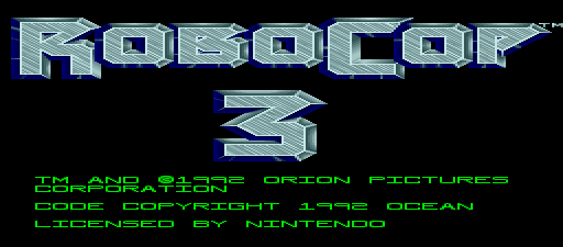 Robocop 3 (Nintendo Super System) Title Screen